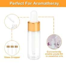 100pcs,3ml/5ml Clear Glass Dropper Bottle,Empty Glass Sample Vials With Glass Eye Dropper For DIY Aromatherapy Essential Oils Travel Perfume Container Liquid Sample Blends -Free Dropper And Funnel Included - Clear - View 5