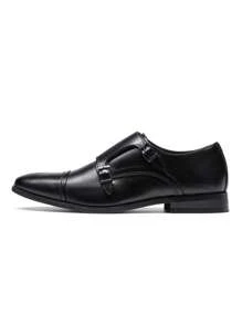 Men's Premium Monk Strap Slip-On Dress Loafers - Comfortable Leather-Like, Versatile For Business & Casual,Higher Quality! - màu đen - Xem 8