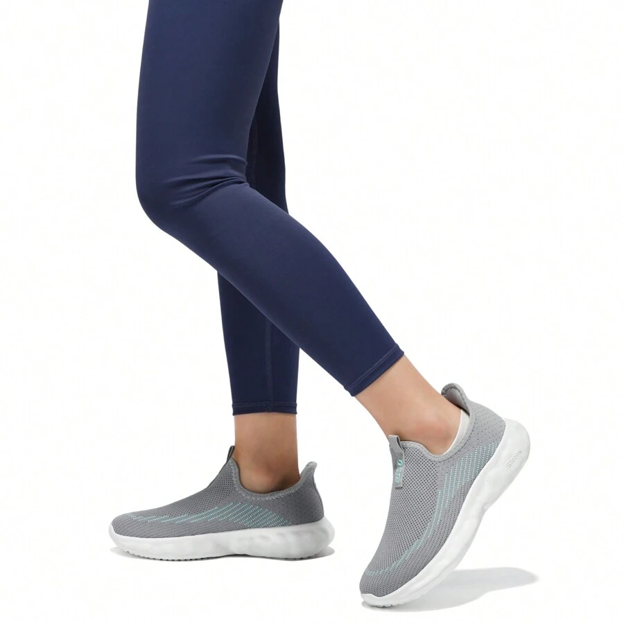 STQ Slip On Sneakers Women Convenient Hands Free Walking Shoes Comfort Arch Support - LIGHTGREYTEAL - View 1