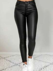 Pantalon de vinipiel - Negro - Ver 3