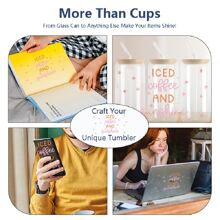 1個咖啡圖案設計uv Dtf杯套,適用於16盎司玻璃杯,uv Dtf杯套,杯子套,適用於玻璃杯的玻璃貼紙,杯子膠貼,uv轉印杯貼防水貼紙,瓶子貼紙,黏貼紙- - 藕粉色 - 查看 7