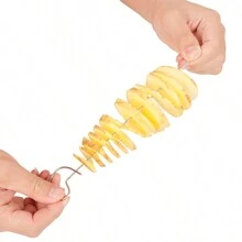 Option To Choose Quantity- Spiral Potato Slicer, Handheld Vegetable Slicer, Manual Twisty French Fry Cutter, Rotation Potato Tower Cutter - Multicolor - View 10