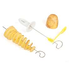 Option To Choose Quantity- Spiral Potato Slicer, Handheld Vegetable Slicer, Manual Twisty French Fry Cutter, Rotation Potato Tower Cutter - Multicolor - View 4