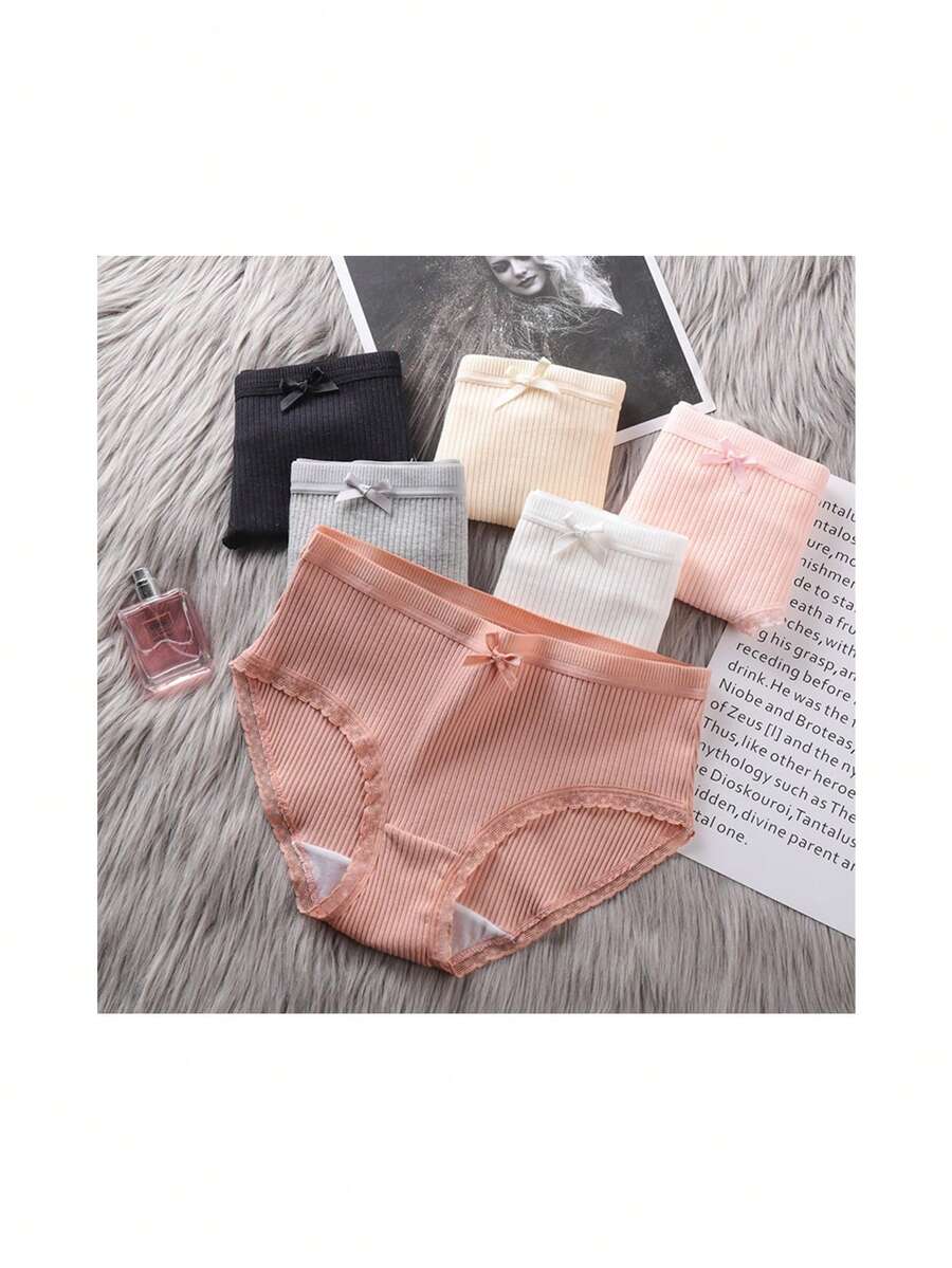 Pack de 6 ropa interior de mujer, ropa interior de encaje, cómoda y sexy. - Rosa - Ver 1