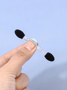 50支装美甲海绵魔杖，渐变美甲刷，胶片粘贴钻刷，双头设计 - 黑色 - 查看 4