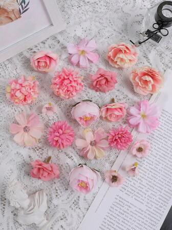 20入組模擬粉色材料,附帶容器