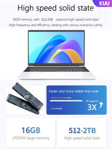 KUU Laptop Computer Pc YEPBOOK-2 15.6 Inch 11 Intel  16G RAM DDR4 512GB, 1TB SSD Windows  Office Computer Backlit With Fingerprint WiFI Wireless 4.2 Camera Three Universal Adapters: US, UK, And EU Silver Gray - EU C Type Plug(220-240V) - View 3