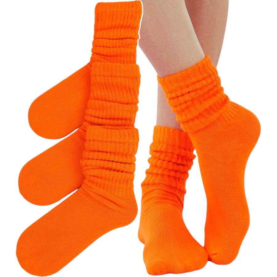Calcetines por Encima de la Rodilla de Mujer - Naranja - Ver 1