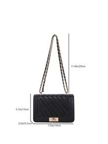 Mini Quilted Chain Crossbody Bag - Black - View 8