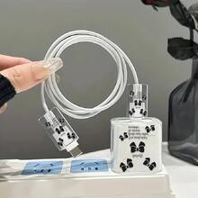 Đen Trang trí Nơ Charging Cable Người bảo vệ , Tương thích với iPhone Bộ sạc - Nhiều màu - Xem 2