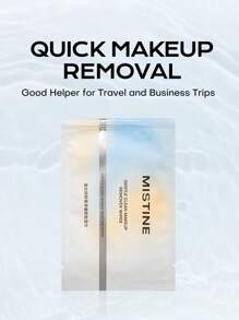 MISTINE 5 piezas Toallitas desmaquillantes de limpieza suave, desechables, convenientes y rápidas, limpieza profunda para ojos, labios y rostro, no irritantes y sin sensación de tirantez, empaquetadas individualmente, adecuadas para viajes de negocios y uso al aire libre. - paquete de 5 - Ver 2