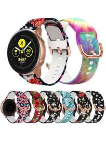 1 件 20 毫米硅胶智能表带兼容三星 Galaxy Watch 5 Pro Watch 4 Active 2 40 44 毫米 GT 2 GT3 42 毫米男女表带手链配件 - 彩色 - 查看 2