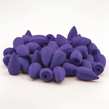 100pcs Natural Lavender And Smoke Mixed Backflow Incense Cone, Suitable For Tea Room, Yoga Studio And Meditation