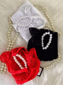 Women Crotchless Panties - 黑色 - 查看 4