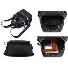 Fashion Backpack Bag Waterproof Anti-Theft Closure - 黑色 - 查看 3