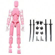1 Pieza Juguetes De Modelo De Cuerpo Humano Impreso En 3d Robot Múltiples Articulaciones Poseibles [slucky 13] - Rosa - Ver 1