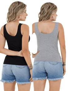 Women Tank Tops & Camis - Xám - Xem 2