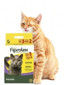 Kit com 3 unidades Antipulgas Ceva Fiprolex Drop Spot para Gatos de 0,5 mL