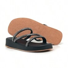 Women Flat Sandals - 黑色 - 查看 3