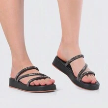 Women Flat Sandals - 黑色 - 查看 1