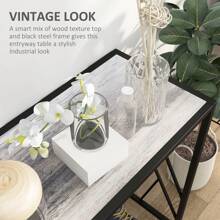 HOMCOM Console Table, Industrial Sofa Table With Metal Frame For Living Room, Hallway, 120 Cm, Grey - Grey - View 5