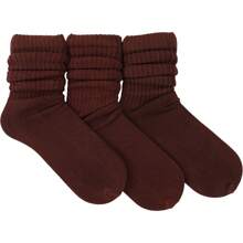 ToBeInStyle Pack Of 3 Of Colorful Unisex Fashion Slouch Socks - Brown - View 6