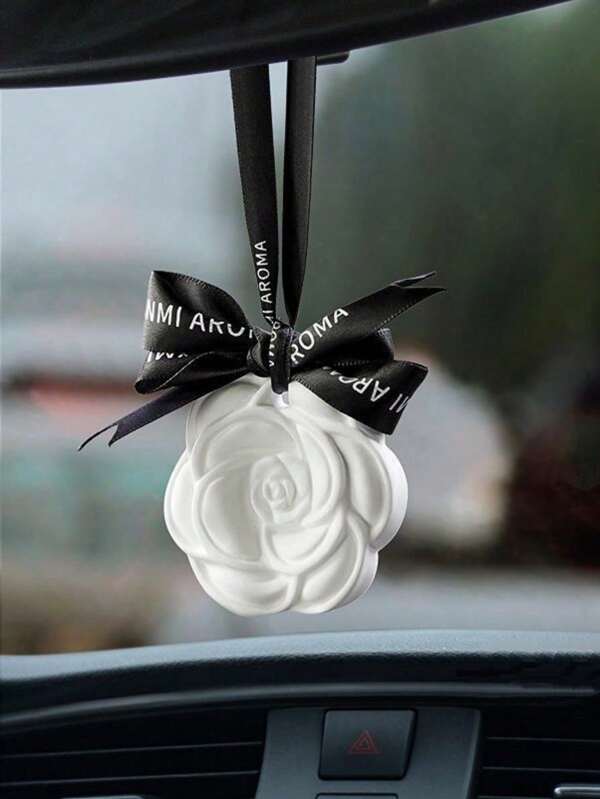 6pcs Rose Shaped Aromatherapy Stone Diffuser, Handcrafted, For Wardrobe, Car, Toilet And Aromatherapy Decoration (Random Hanging Rope)