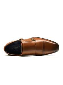 Men's Premium Monk Strap Slip-On Dress Loafers - Comfortable Leather-Like, Versatile For Business & Casual,Higher Quality! - 巧克力棕 - 查看 8
