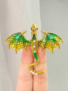 1只復古創意龍形胸針,多功能大理石樹脂鑲嵌裝飾,適用於背包、圍巾、飾品,男女均可