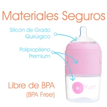 POPYUM Biberón Anticólico para Bebé para Mezclar Fórmula 5oz/150ml Paquete de 2 Piezas - Rosa - Ver 5
