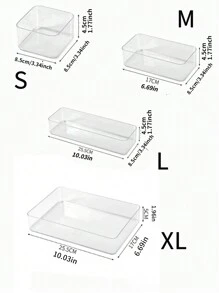 1pc/5pcs Makeup Organizer With Drawers, Stackable Transparent Perfume Organizer, Vanity Storage Box For Makeup Brush, Stationery, Lipstick, Powder Puff, Medicine Rack, School Supplies And Dormitory Supplies Collection Box - Clear - View 2