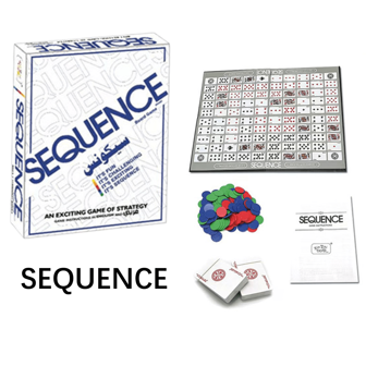 SEQUENCE Board Game, Travel Game, Ideal For Family And Friends Gatherings, An Exciting Strategy Game Suitable For Parties, Camping, Travel, And Other Multiplayer Events. It Makes A Great Gift For Various Holidays And Is The Perfect Present For Gamers. Ideal For Celebrations Such As  Al-Fitr And  Al-Adha.,Adult Party Games Suitable For Halloween/Christmas/Thanksgiving