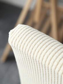 1pc Plain Grid Plush Chair Cover, Corn Kernels Simple Detachable & Washable Cushion Protector Elastic Chair Slipcover