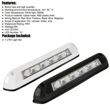 1PC LED Copertine Lumină pentru veranda Aplice interioare de perete pentru rulotă Bar luminoasă rezistentă la apă RV Van Remorcă Lampă exterioară Accesorii pentru rulotă 12V/24V