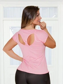 Women Sports Tees & Tanks - Baby Pink - View 2