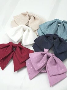 pooting bear 1 Miếng Quý cô Màu thuần Có thể điều chỉnh Chấm bi Nơ thắt Đối với Khuôn viên đại học Phong cách , Thích hợp Đối với Mặc hàng ngày Và JK Phong cách - Nhiều màu - Xem 4