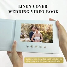 Video Book For Playing Wedding Videos | Cards With Video Display, Wedding Video Book, Wedding Video Album | 4GB Memory, 7-Inch, IPS Display, Linen Binding And Rechargeable Battery | Store Perfect Wedding Records, Proposal Planning Surprises - 7 Inches - View 6