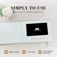 Video Book For Playing Wedding Videos | Cards With Video Display, Wedding Video Book, Wedding Video Album | 4GB Memory, 7-Inch, IPS Display, Linen Binding And Rechargeable Battery | Store Perfect Wedding Records, Proposal Planning Surprises - 7 Inches - View 4