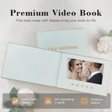 Video Book For Playing Wedding Videos | Cards With Video Display, Wedding Video Book, Wedding Video Album | 4GB Memory, 7-Inch, IPS Display, Linen Binding And Rechargeable Battery | Store Perfect Wedding Records, Proposal Planning Surprises - 7 Inches - View 3
