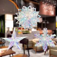 1PC*8" Iridescent Paper Ball Colorful Ornaments Party Neon For EID Ramadan Wedding Film Ball Birthday Honeycomb Decoration Home Decor Wooden Bead Garland Decor Frozen Party Mermaid Party