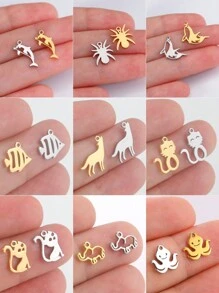 5 cái/bộ Thép không gỉ Thú vật & Côn trùng Hình dạng DIY Mini Vật rủ xuống Đối với Vòng tay , Dây chuyền , vòng chân - loạt động vật - Xem 1