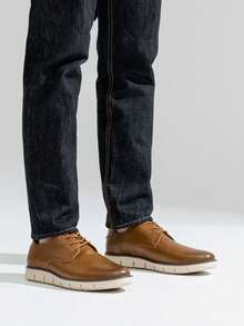 SHOESMALL Men's Oxford Casual Shoes Retro Non-Slip Classic Comfortable Casual Dress Shoes For Men - AMY9053-nâu - Xem 2