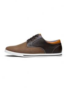 Men's Vintage Multicolor Casual Comfortable Dress Shoes Non-Slip Student Sneakers For Business And Walking Commute - 摩卡棕 - 查看 4