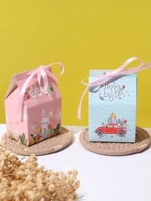 12pcs Creative Easter Bunny Gift Packaging Box Mixed Color Egg Candy Box Wedding Party Gift Bags - Multicolor - View 3