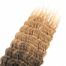1/6Packs Ocean Wave Crochet Hair ,30Inch Black&Gold Deep Wave Braiding Hair For Women Synthetic Curly Crochet Hair Extensions Wavy Braiding Hair Bohemian Crochet Braids - Multicolor - View 6