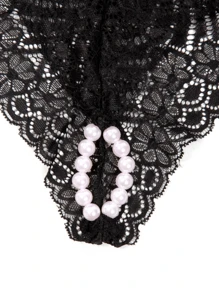 Women Crotchless Panties - 黑色 - 查看 5