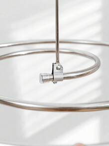 1 Peça Cabide De Roupas Espiral Dobrável De Aço Inoxidável, Suporte De Secagem Para Cobertor De Edredom, Suporte Secador De Roupa Criativo Circular Para Lençóis De Cama - Prata - Ver 8