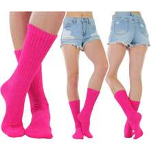 Calcetines por Encima de la Rodilla de Mujer - Rosa Fucsia - Ver 3