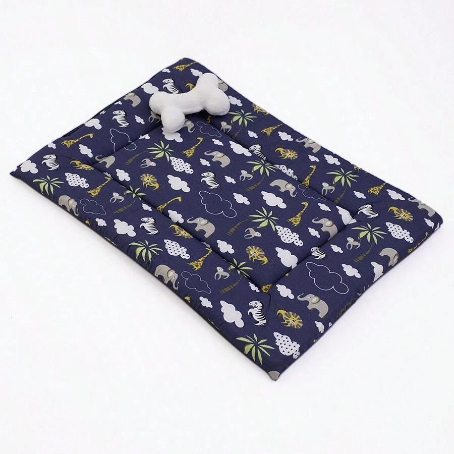 Cama para cachorro e gato 45 x 65 x 3 Colchonete Pet Versatil Casinha Caixa Transporte Viagem Lavavel Espuma D14 - Azul menta - Visão 1