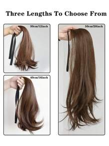 Synthetic Long Wavy Curly Ponytail For Women Ribbon Drawstring Tied To Hair Tail Hair Extension Natural Fake Hairpiece
